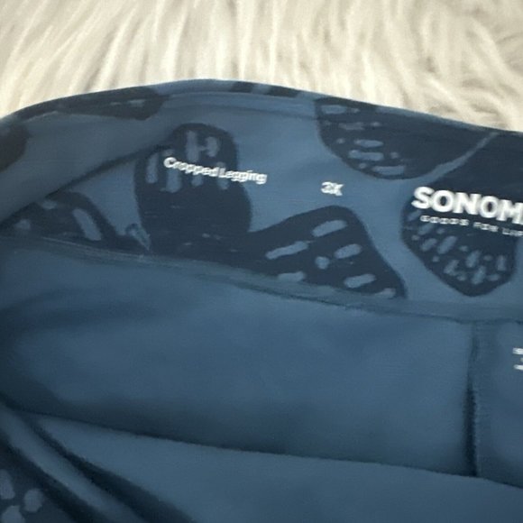 Sonoma Womens Cropped Leggings 3X Floral Oeko-Tex Comfort Stretch - Picture 4 of 12